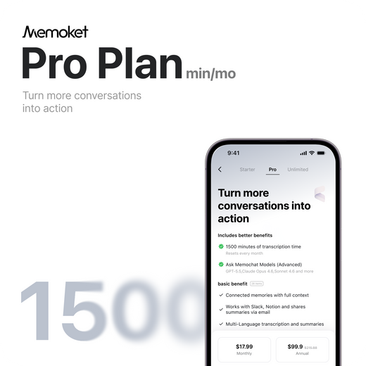 Memoket App Pro-Tarif