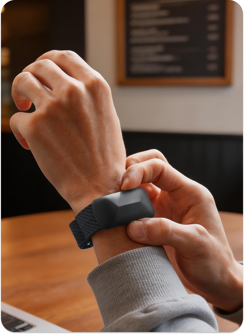 Memoket wird bei der Arbeit als Armband getragen