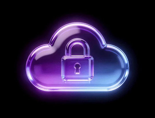 Cloud mit Schlosssymbol als Darstellung sicherer Cloud-Speicherung