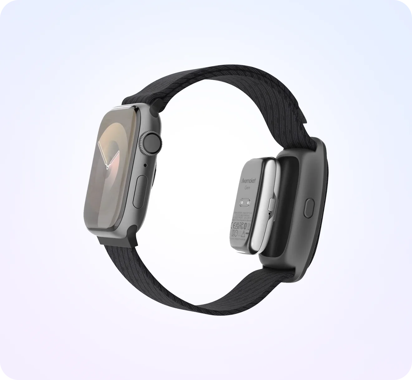Memoket Gem mit Apple Watch getragen