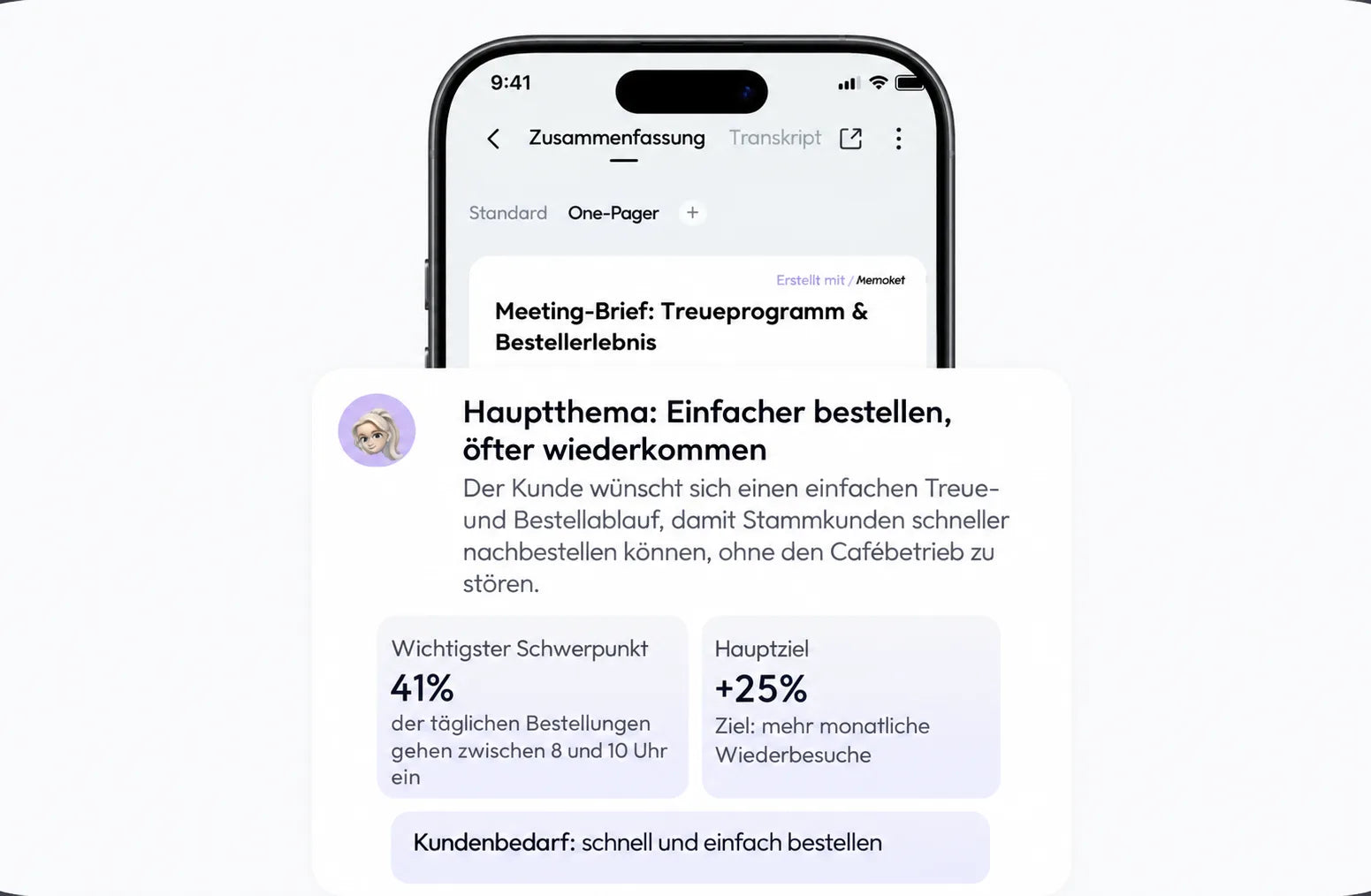 Memoket-Zusammenfassung für einen Slack-Überblick vorbereitet